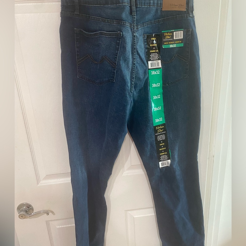 Urban Star Remix Men’s Jeans 38x32 Heavyweight Dark Wash Stretch Denim